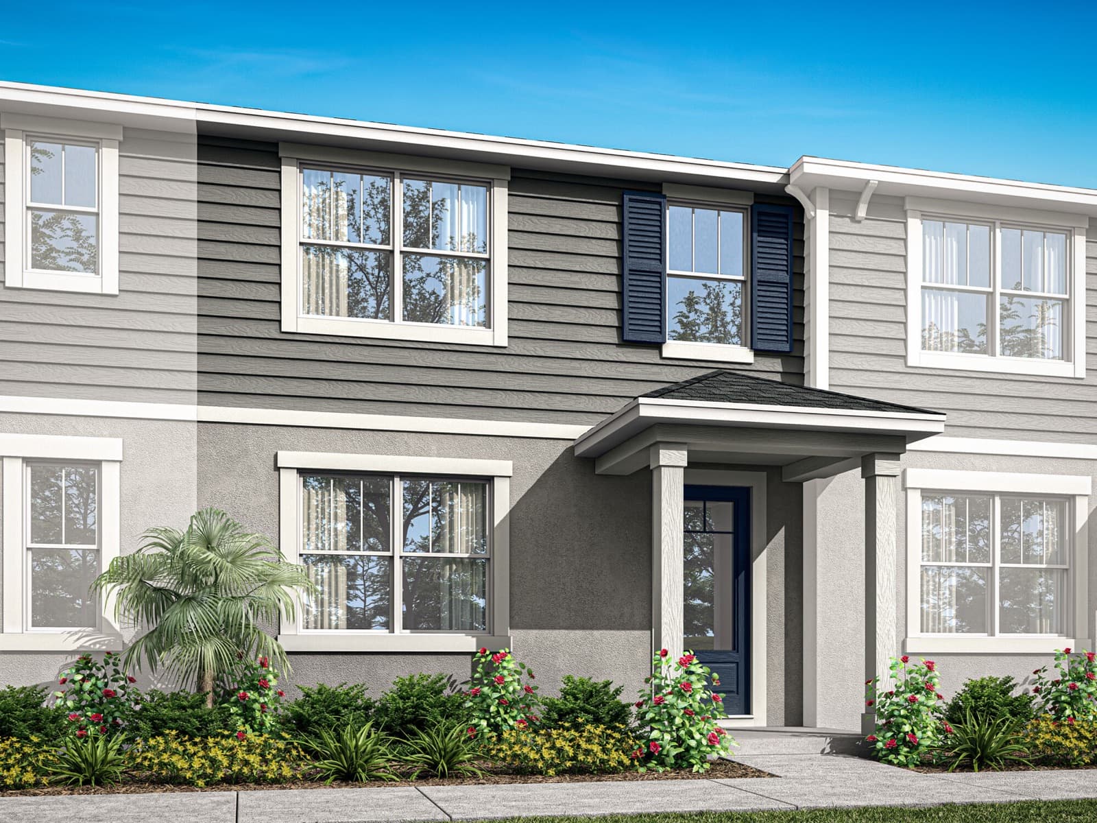 Fachada del townhome Aurora, elevación Coastal