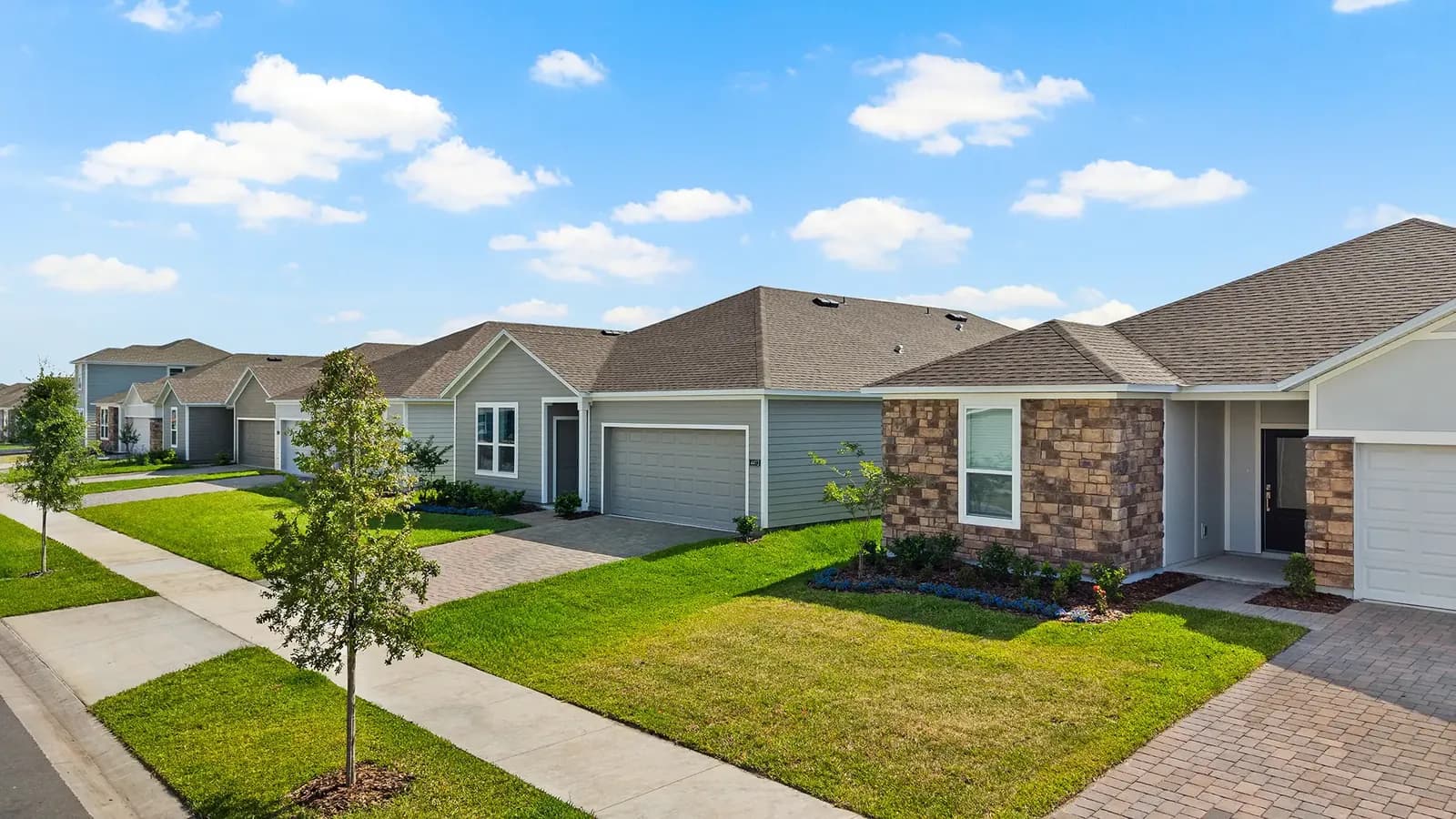 Calle de casas unifamiliares de la Classic Collection en The Glades at Crossprairie